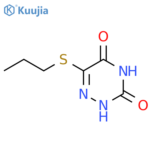 1,2,4-Triazine-3,5(2H,4H)-dione, 6-(propylthio)- structure