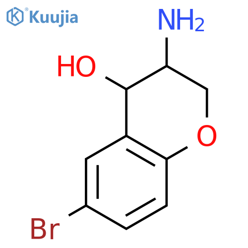 2H-1-Benzopyran-4-ol, 3-amino-6-bromo-3,4-dihydro-, cis- structure