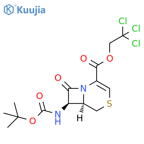 4-Thia-1-azabicyclo[4.2.0]oct-2-ene-2-carboxylic acid, 7-[[(1,1-dimethylethoxy)carbonyl]amino]-8-oxo-, 2,2,2-trichloroethyl ester, trans- (9CI) structure