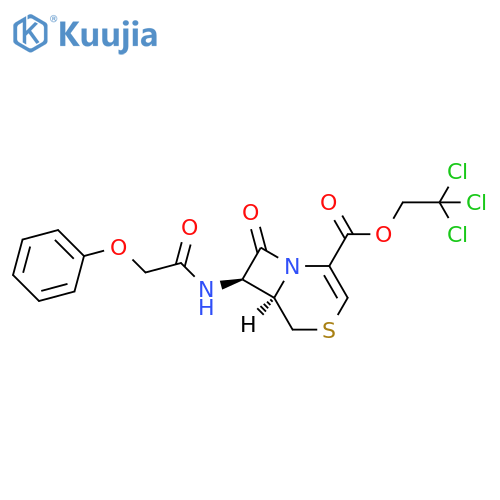 4-Thia-1-azabicyclo[4.2.0]oct-2-ene-2-carboxylic acid, 8-oxo-7-[(phenoxyacetyl)amino]-, 2,2,2-trichloroethyl ester, trans- (9CI) structure