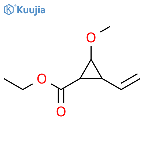 Cyclopropanecarboxylic acid, 2-ethenyl-3-methoxy-, ethyl ester structure