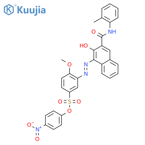 (4-nitrophenyl) 3-[[2-hydroxy-3-(o-tolylcarbamoyl)-1-naphthyl]azo]-4-methoxy-benzenesulfonate structure