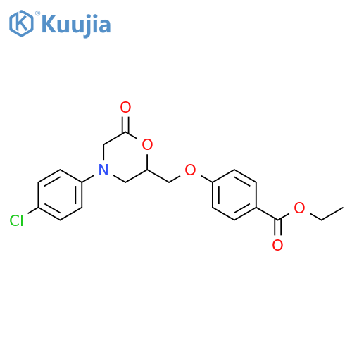 Benzoic acid, 4-[[4-(4-chlorophenyl)-6-oxo-2-morpholinyl]methoxy]-,ethyl ester structure