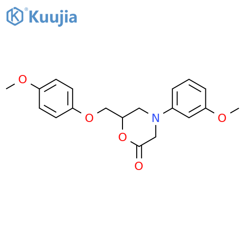 2-Morpholinone, 6-[(4-methoxyphenoxy)methyl]-4-(3-methoxyphenyl)- structure