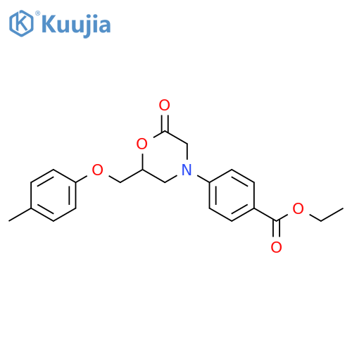 Benzoic acid, 4-[2-[(4-methylphenoxy)methyl]-6-oxo-4-morpholinyl]-,ethyl ester structure