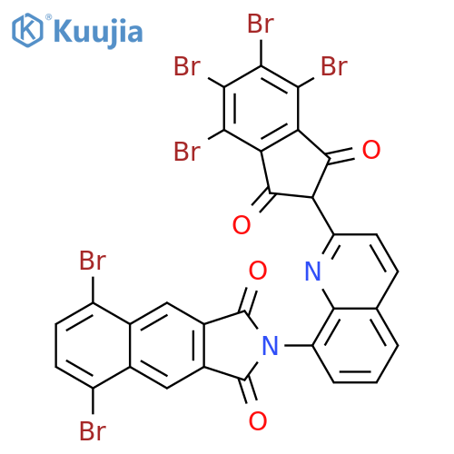 1H-Benz[f]isoindole-1,3(2H)-dione, 5,8-dibromo-2-[2-(4,5,6,7-tetrabromo-2,3-dihydro-1,3-dioxo-1H-inden-2-yl)-8-quinolinyl]- structure