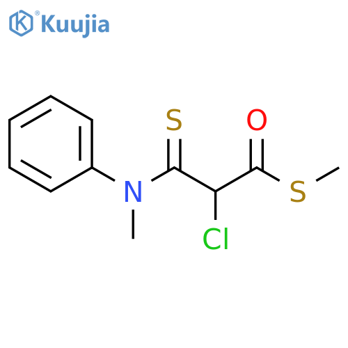 Propanethioic acid, 2-chloro-3-(methylphenylamino)-3-thioxo-, S-methylester structure