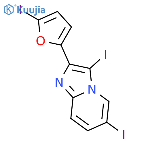 Imidazo[1,2-a]pyridine, 3,6-diiodo-2-(5-iodo-2-furanyl)- structure