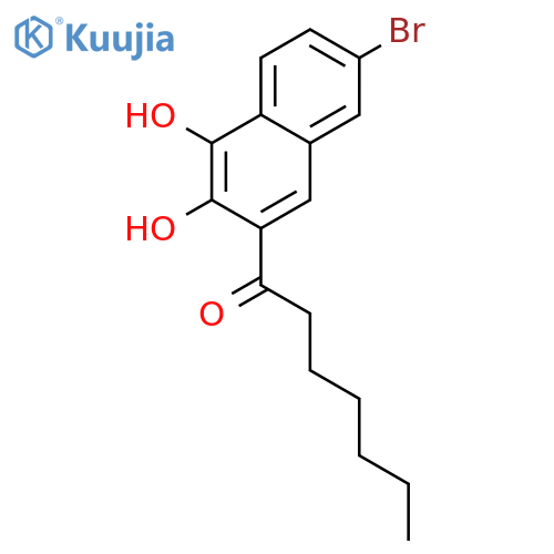 1-Heptanone, 1-(7-bromo-3,4-dihydroxy-2-naphthalenyl)- structure