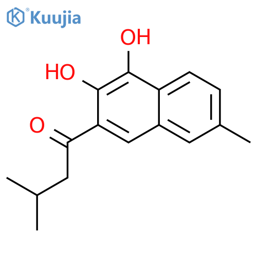 1-Butanone, 1-(3,4-dihydroxy-7-methyl-2-naphthalenyl)-3-methyl- structure