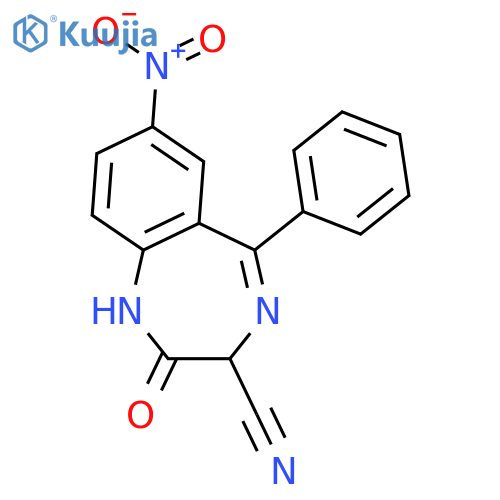 7-nitro-2-oxo-5-phenyl-2,3-dihydro-1H-1,4-benzodiazepine-3-carbonitrile structure