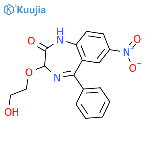 3-(2-hydroxyethoxy)-7-nitro-5-phenyl-1,3-dihydro-2H-1,4-benzodiazepin-2-one structure