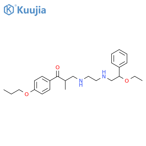 1-Propanone,3-[[2-[(2-ethoxy-2-phenylethyl)amino]ethyl]amino]-2-methyl-1-(4-propoxyphenyl)- structure