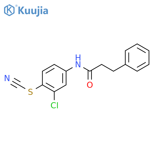 Thiocyanic acid, 2-chloro-4-[(1-oxo-3-phenylpropyl)amino]phenyl ester structure