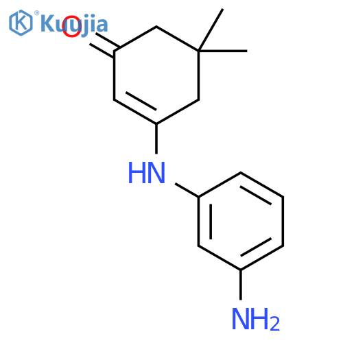 2-Cyclohexen-1-one, 3-[(3-aminophenyl)amino]-5,5-dimethyl- structure