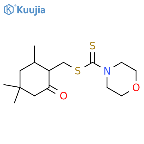 4-Morpholinecarbodithioic acid, (2,4,4-trimethyl-6-oxocyclohexyl)methyl ester structure