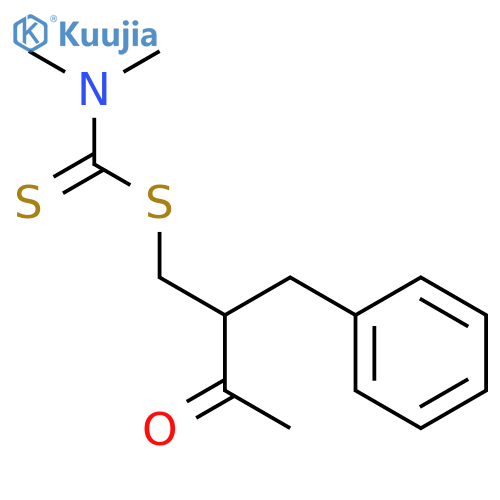 Carbamodithioic acid, dimethyl-, 3-oxo-2-(phenylmethyl)butyl ester structure