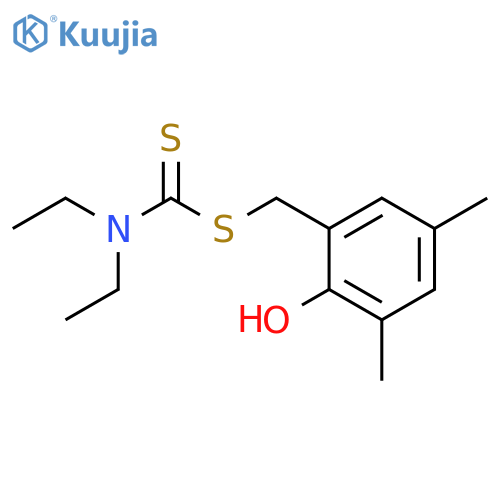 Carbamodithioic acid, diethyl-, (2-hydroxy-3,5-dimethylphenyl)methyl ester (9CI) structure