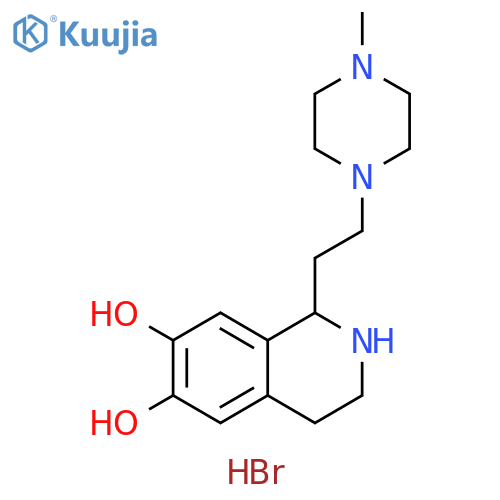 6,7-Isoquinolinediol, 1,2,3,4-tetrahydro-1-[2-(4-methyl-1-piperazinyl)ethyl]-, hydrobromide (1:3) structure