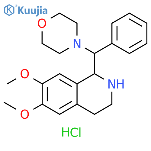 Isoquinoline, 1,2,3,4-tetrahydro-6,7-dimethoxy-1-(4-morpholinylphenylmethyl)-, hydrochloride (1:2) structure
