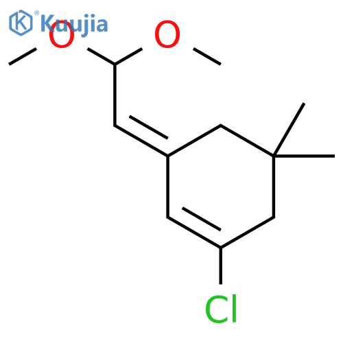 Cyclohexene, 1-chloro-3-(2,2-dimethoxyethylidene)-5,5-dimethyl- structure
