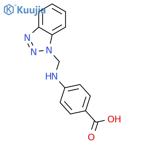 4-(1H-Benzotriazol-1-ylmethyl)aminobenzoic acid structure
