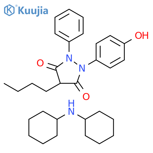 3,5-Pyrazolidinedione, 4-butyl-1-(4-hydroxyphenyl)-2-phenyl-, compd.with N-cyclohexylcyclohexanamine (1:1) structure