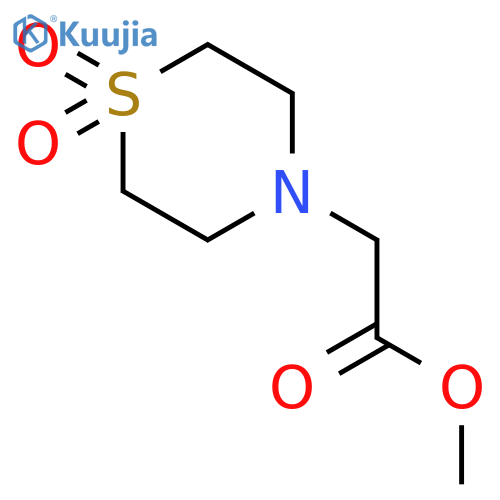 4-Thiomorpholineacetic acid, methyl ester, 1,1-dioxide structure