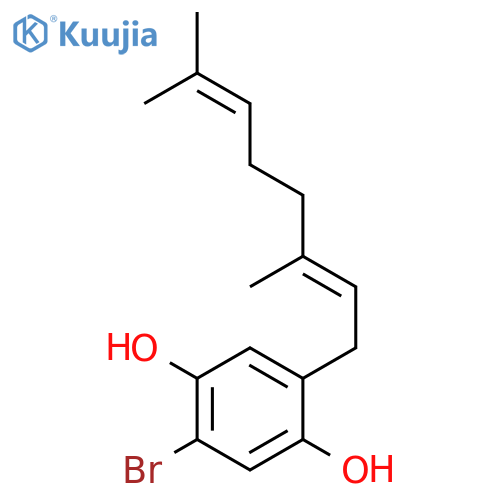 2-bromo-5-[(2E)-3,7-dimethylocta-2,6-dien-1-yl]benzene-1,4-diol structure