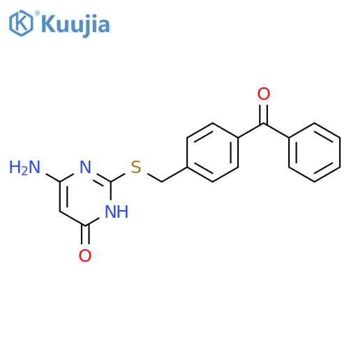 6-amino-2-{(4-benzoylphenyl)methylsulfanyl}pyrimidin-4-ol structure