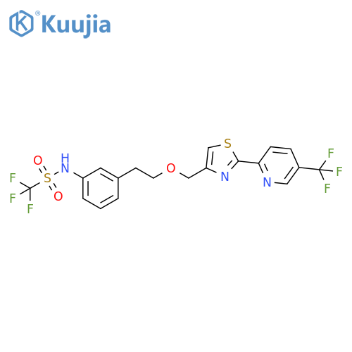 Methanesulfonamide,1,1,1-trifluoro-N-[3-[2-[[2-[5-(trifluoromethyl)-2-pyridinyl]-4-thiazolyl]methoxy]ethyl]phenyl]- structure