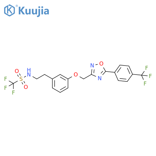 Methanesulfonamide,1,1,1-trifluoro-N-[2-[3-[[5-[4-(trifluoromethyl)phenyl]-1,2,4-oxadiazol-3-yl]methoxy]phenyl]ethyl]- structure