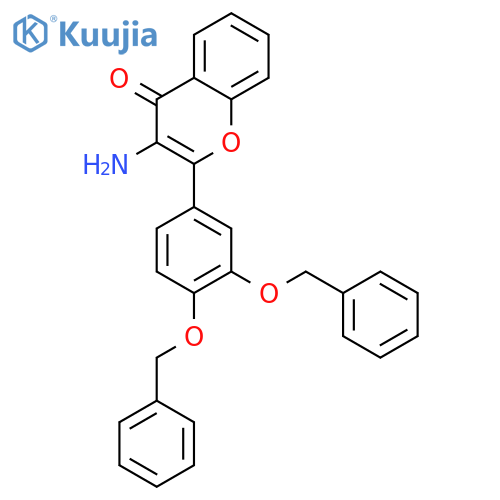 4H-1-Benzopyran-4-one, 3-amino-2-[3,4-bis(phenylmethoxy)phenyl]- structure