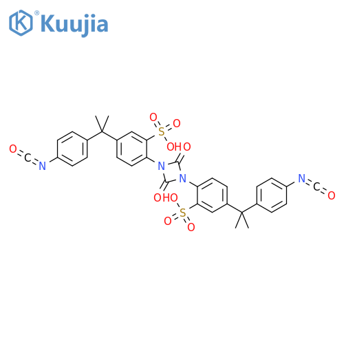 Benzenesulfonic acid, 2,2'-(2,4-dioxo-1,3-diazetidine-1,3-diyl)bis[5-[1-(4-isocyanatophenyl)-1-methylethyl]- structure