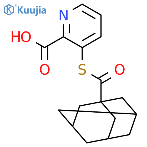 2-PYRIDINECARBOXYLIC ACID, 3-[(TRICYCLO[3.3.1.13,7]DEC-1-YLCARBONYL)THIO]- structure