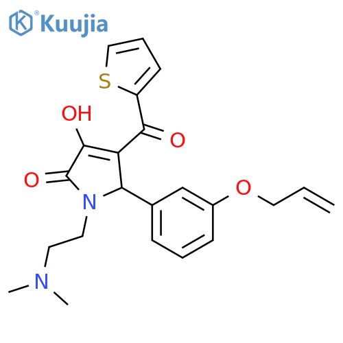 1-2-(dimethylamino)ethyl-3-hydroxy-5-3-(prop-2-en-1-yloxy)phenyl-4-(thiophene-2-carbonyl)-2,5-dihydro-1H-pyrrol-2-one structure