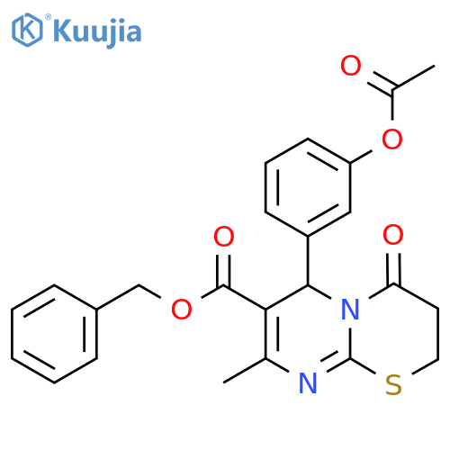benzyl 6-3-(acetyloxy)phenyl-8-methyl-4-oxo-2H,3H,4H,6H-pyrimido2,1-b1,3thiazine-7-carboxylate structure