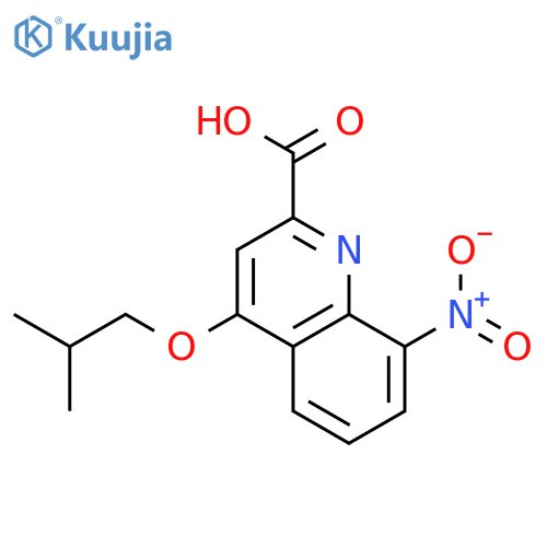 2-Quinolinecarboxylic acid, 4-(2-methylpropoxy)-8-nitro- structure