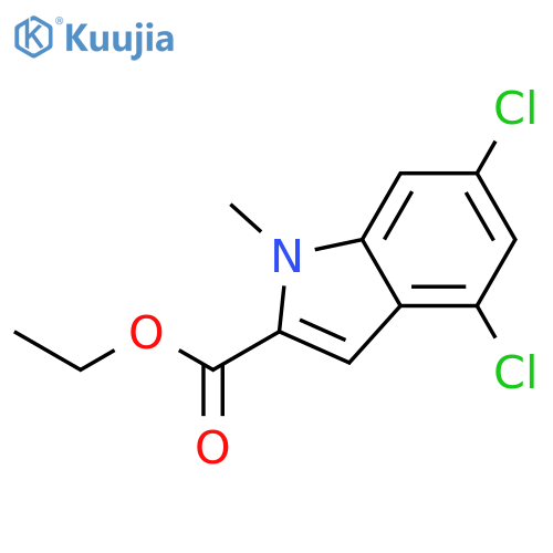 1H-INDOLE-2-CARBOXYLIC ACID, 4,6-DICHLORO-1-METHYL-, ETHYL ESTER structure
