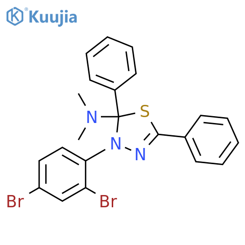 1,3,4-Thiadiazol-2-amine,3-(2,4-dibromophenyl)-2,3-dihydro-N,N-dimethyl-2,5-diphenyl- structure