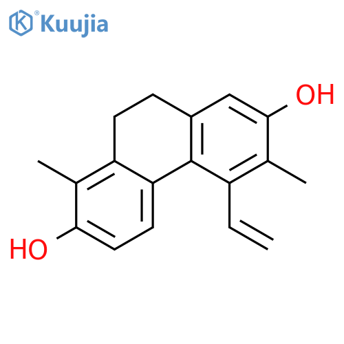 5-ethenyl-1,6-dimethyl-9,10-dihydrophenanthrene-2,7-diol structure