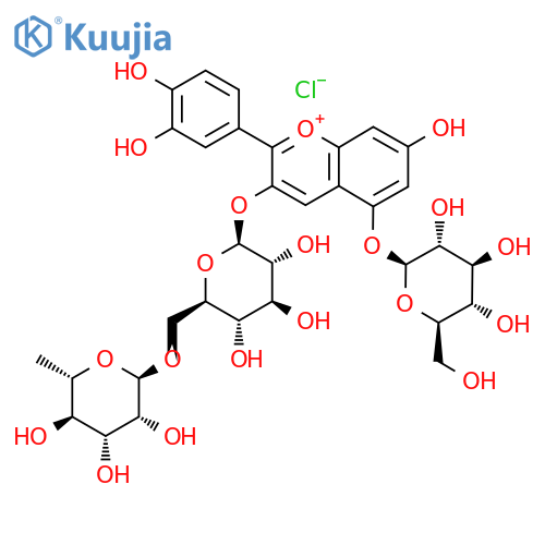 (2R,3R,4R,5R,6S)-2-[[(2R,3S,4S,5R,6S)-6-[2-(3,4-Dihydroxyphenyl)-7-hydroxy-5-[(2S,3R,4S,5S,6R)-3,4,5-trihydroxy-6-(hydroxymethyl)tetrahydropyran-2-yl]oxy-chromenylium-3-yl]oxy-3,4,5-trihydroxy-tetrahydropyran-2-yl]methoxy]-6-methyl-tetrahydropyran-3,4,5-triol structure