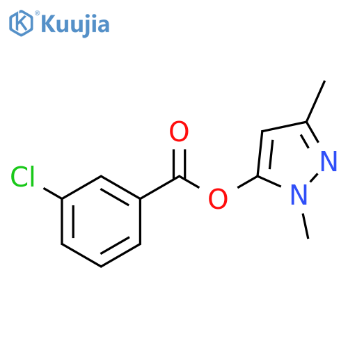 Benzoic acid, 3-chloro-, 1,3-dimethyl-1H-pyrazol-5-yl ester structure