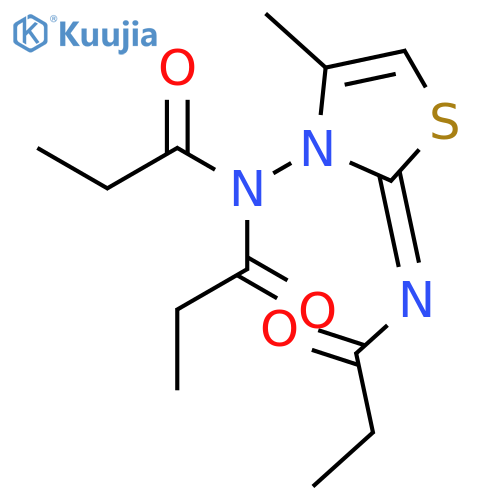 Propanamide,N-[4-methyl-2-[(1-oxopropyl)imino]-3(2H)-thiazolyl]-N-(1-oxopropyl)- structure