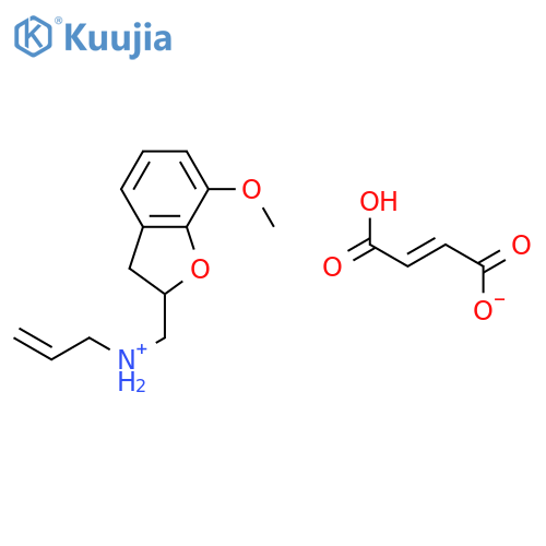 N-[(7-methoxy-2,3-dihydro-1-benzofuran-2-yl)methyl]prop-2-en-1-aminium (2Z)-3-carboxyprop-2-enoate structure