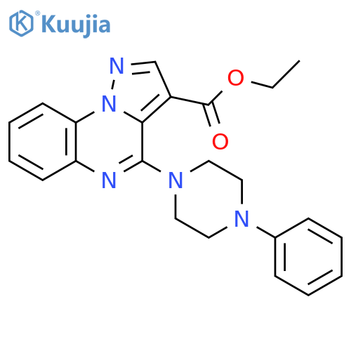 Pyrazolo[1,5-a]quinoxaline-3-carboxylic acid, 4-(4-phenyl-1-piperazinyl)-, ethyl ester structure