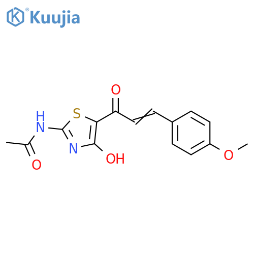 Acetamide,N-[4-hydroxy-5-[3-(4-methoxyphenyl)-1-oxo-2-propenyl]-2-thiazolyl]- structure