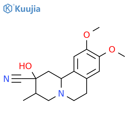 2H-Benzo[a]quinolizine-2-carbonitrile,1,3,4,6,7,11b-hexahydro-2-hydroxy-9,10-dimethoxy-3-methyl- structure