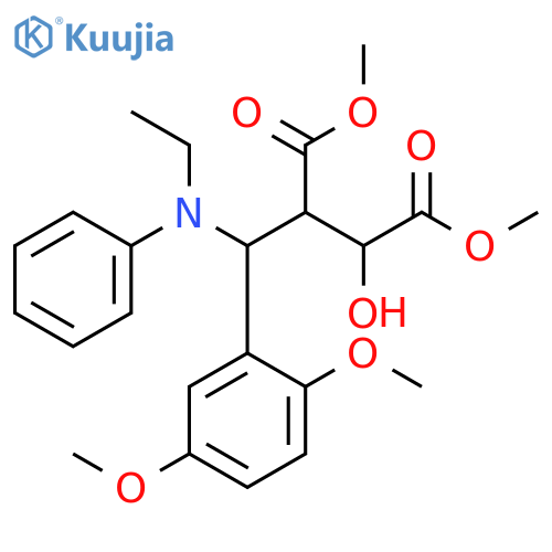 Butanedioic acid, 2-[(2,5-dimethoxyphenyl)(ethylphenylamino)methyl]-3-hydroxy-, 1,4-dimethyl ester structure
