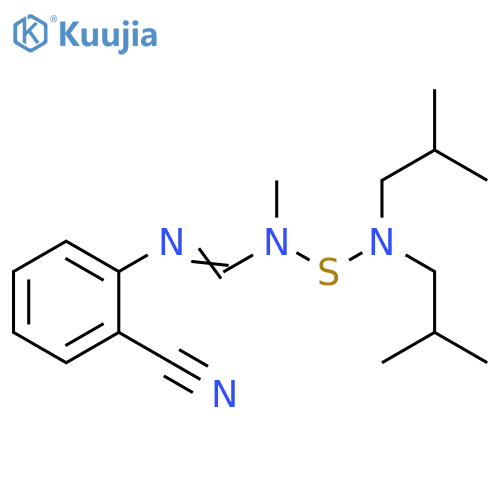 Methanimidamide,N-[[bis(2-methylpropyl)amino]thio]-N'-(2-cyanophenyl)-N-methyl- structure